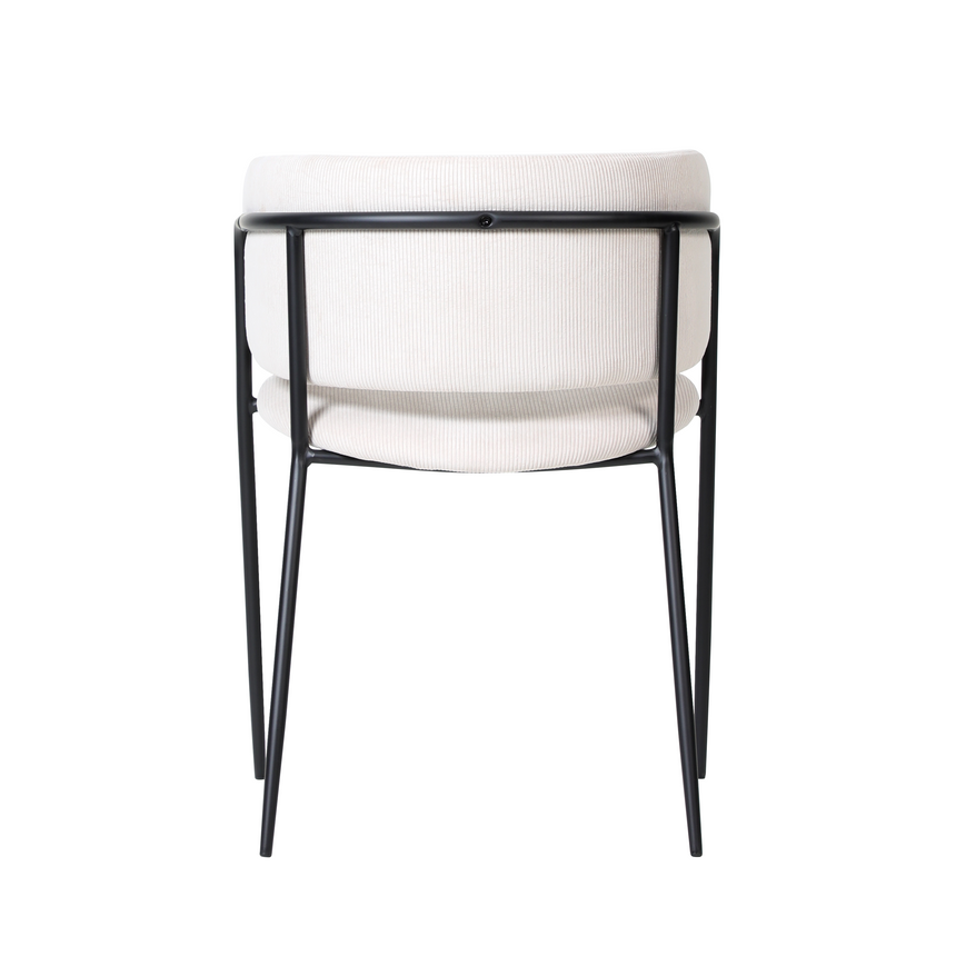 Scaun de dining Liam, culoare bej – catifea reiată