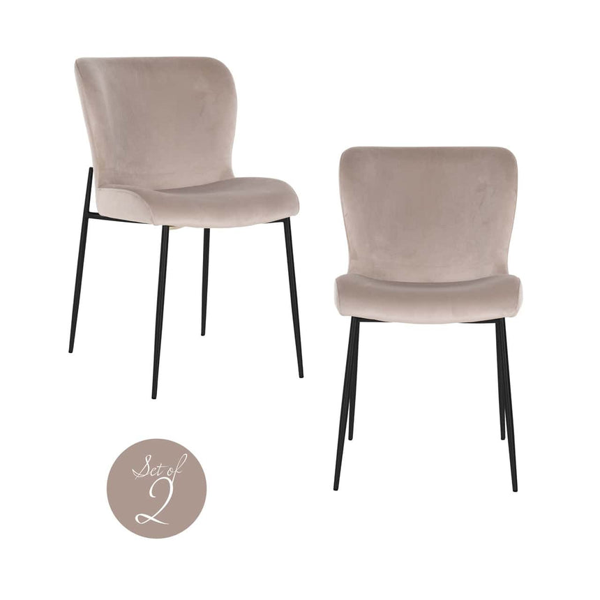 Scaun dining Richmond Darby kaki catifea, ignifug (set 2 buc.)