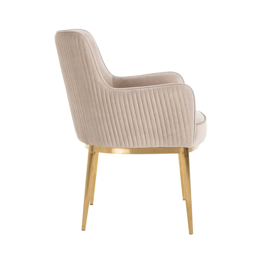 Scaun dining Richmond Breeze kaki catifea, ignifug (set 2 buc.)
