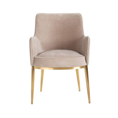 Scaun dining Richmond Breeze kaki catifea, ignifug (set 2 buc.)