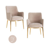 Scaun dining Richmond Breeze kaki catifea, ignifug (set 2 buc.)