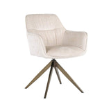 Scaun dining Richmond Aline alb chenille, rotativ, ignifug