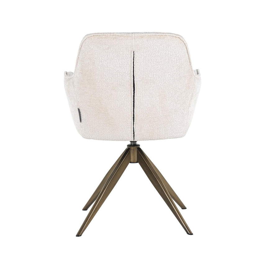 Scaun dining Richmond Aline alb chenille, rotativ, ignifug