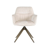 Scaun dining Richmond Aline alb chenille, rotativ, ignifug