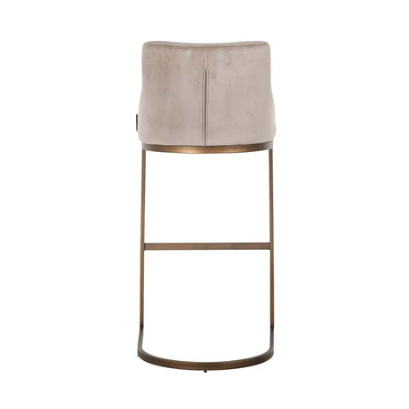 Scaun de bar Richmond Bolton catifea kaki, cadru auriu periat, ignifug (set 2 buc.)