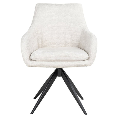 Scaun dining Richmond Lisonne crem fusion, rotativ