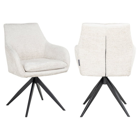 Scaun dining Richmond Lisonne crem fusion, rotativ
