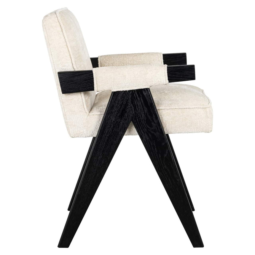 Scaun dining Richmond Cooper alb chenille