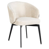 Scaun dining Richmond Amphara alb chenille, ignifug