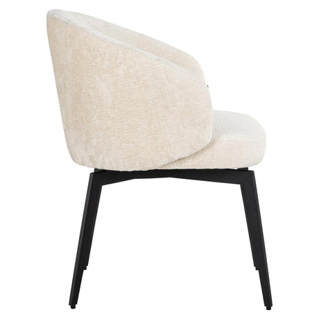 Scaun dining Richmond Amphara alb chenille, ignifug
