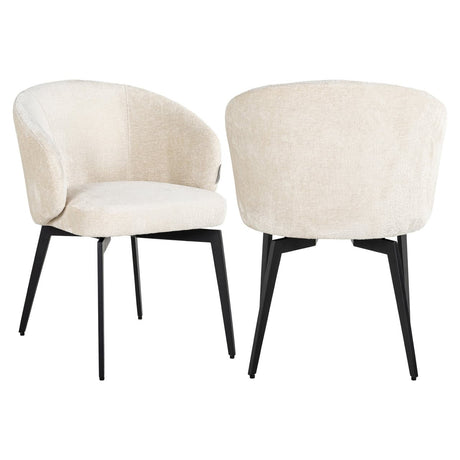 Scaun dining Richmond Amphara alb chenille, ignifug