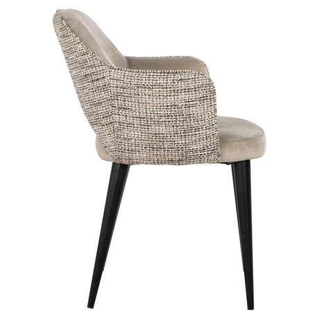 Scaun dining Richmond Giovanna trendy natur kaki catifea, ignifug