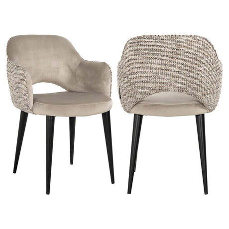 Scaun dining Richmond Giovanna trendy natur kaki catifea, ignifug