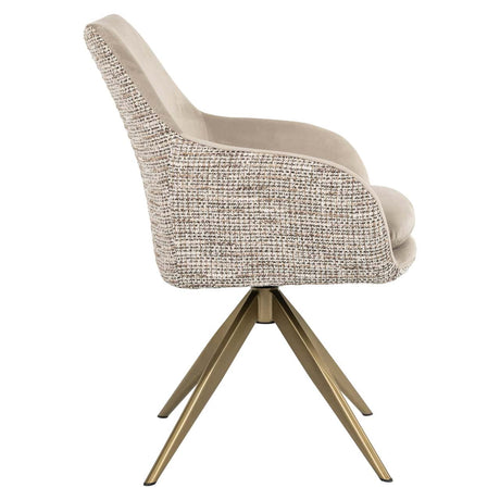 Scaun dining Richmond Lisonne trendy natur, rotativ