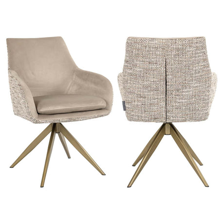 Scaun dining Richmond Lisonne trendy natur, rotativ