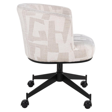 Scaun dining Richmond Rochenne bej grafic, rotativ