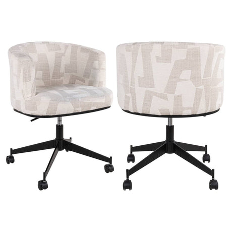 Scaun dining Richmond Rochenne bej grafic, rotativ