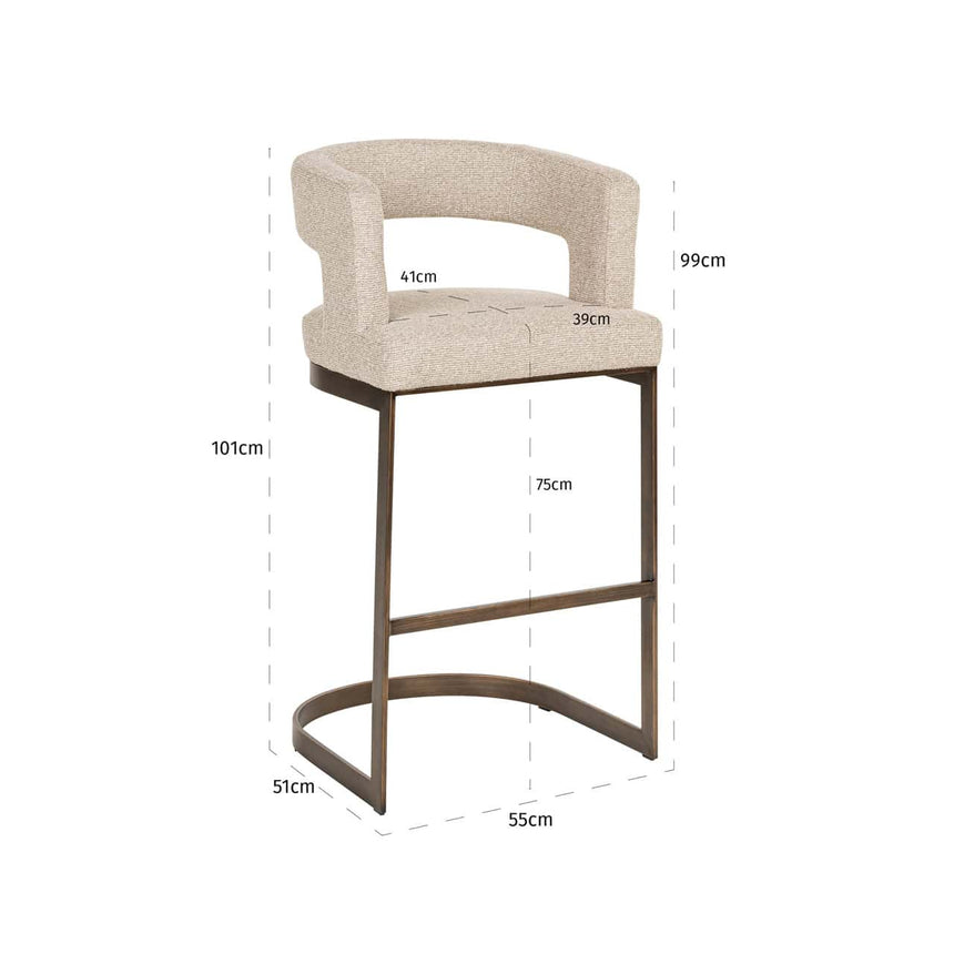 Scaun de bar Richmond Ellis bej biscotti