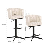 Scaun de bar Richmond Cheyenne bej grafic, rotativ