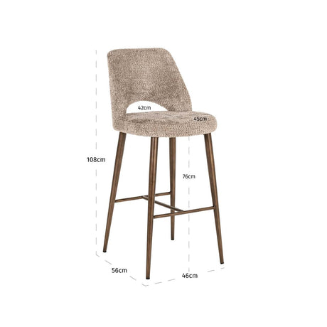 Scaun de bar Richmond Delphine natur, ignifug