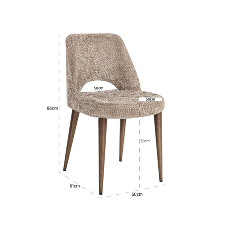 Scaun dining Richmond Delphine lovely natur, ignifug (set 2 buc.)