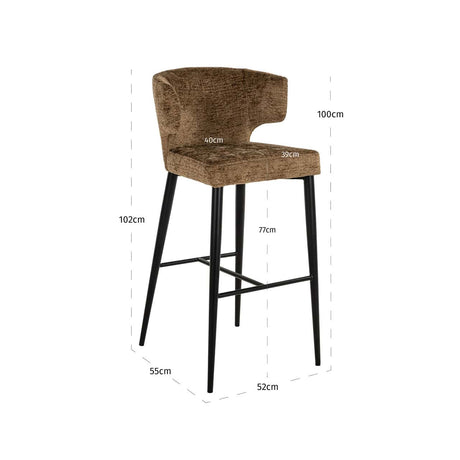 Scaun de bar Richmond Taylor coniac, ignifug