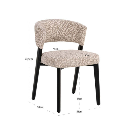 Scaun dining Richmond Zeno bej leopard