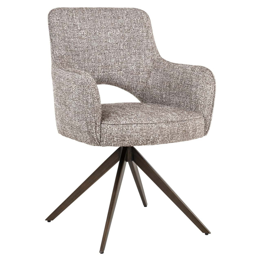 Scaun dining Richmond Ginerva pământiu tweed, rotativ