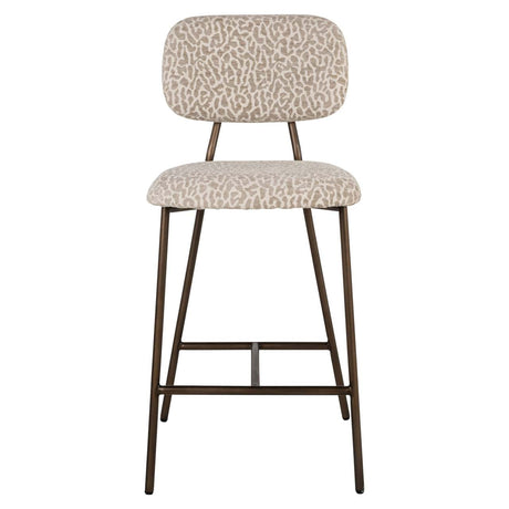 Scaun de bar Richmond Xenia bej leopard, înălțime tejghea, ignifug (set 2 buc.)