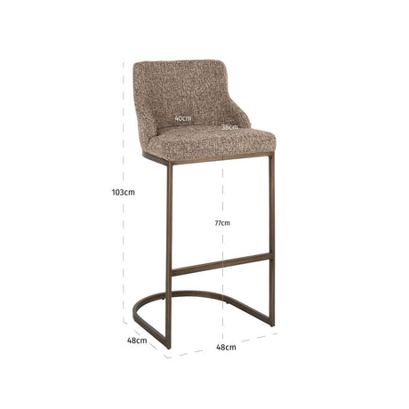 Scaun de bar Richmond Bolton maro tweed (set 2 buc.)