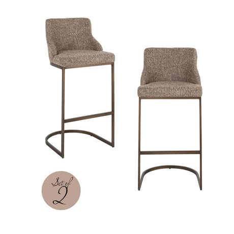 Scaun de bar Richmond Bolton maro tweed (set 2 buc.)