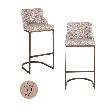 Scaun de bar Richmond Bolton natur geo (set 2 buc.)