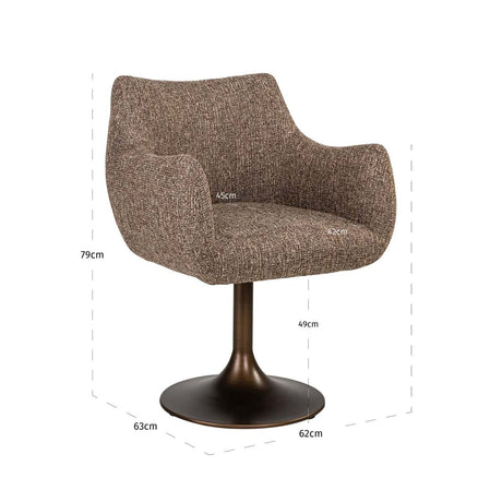 Scaun dining Richmond Aldo maro tweed, rotativ