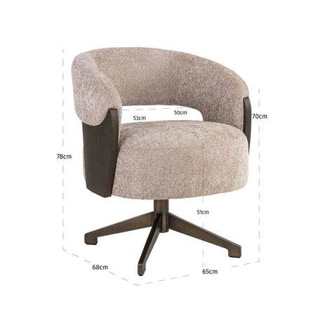 Scaun dining Richmond Pollux easy nisipiu stejar, rotativ