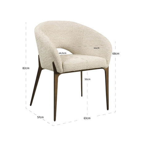 Scaun dining Richmond Kenzi natur linear, ignifug