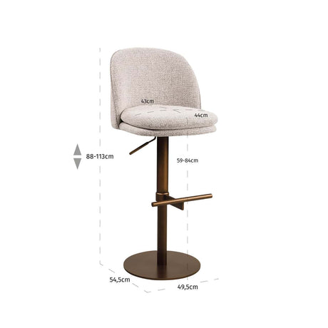 Scaun de bar Richmond Vesper moka, rotativ