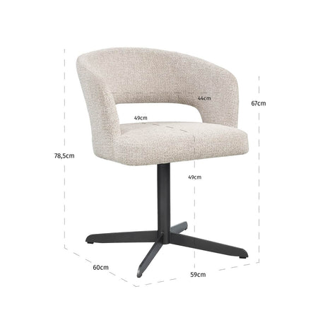 Scaun dining Richmond Blanca natur fancy, ignifug