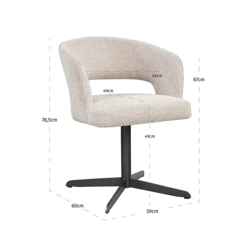 Scaun dining Richmond Blanca natur fancy, ignifug