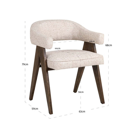 Scaun dining Richmond Mori crem tweed, ignifug