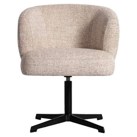 Scaun dining Richmond Dinan crem tweed, rotativ, ignifug