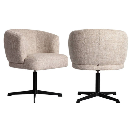 Scaun dining Richmond Dinan crem tweed, rotativ, ignifug