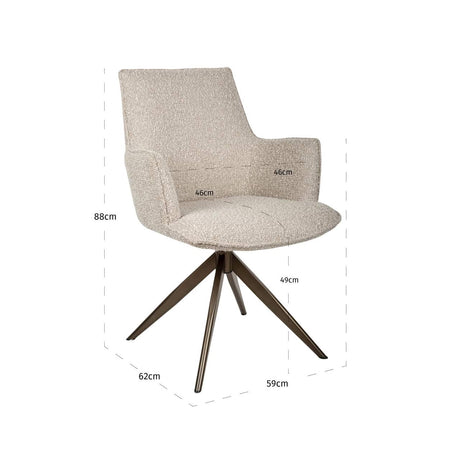 Scaun dining Richmond Dakota natur chunky, rotativ