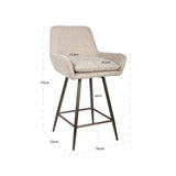 Scaun de bar Richmond Linsey natur chunky, înălțime tejghea, rotativ (set 2 buc.)