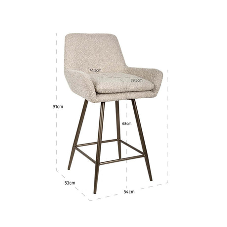 Scaun de bar Richmond Linsey natur chunky, înălțime tejghea, rotativ (set 2 buc.)