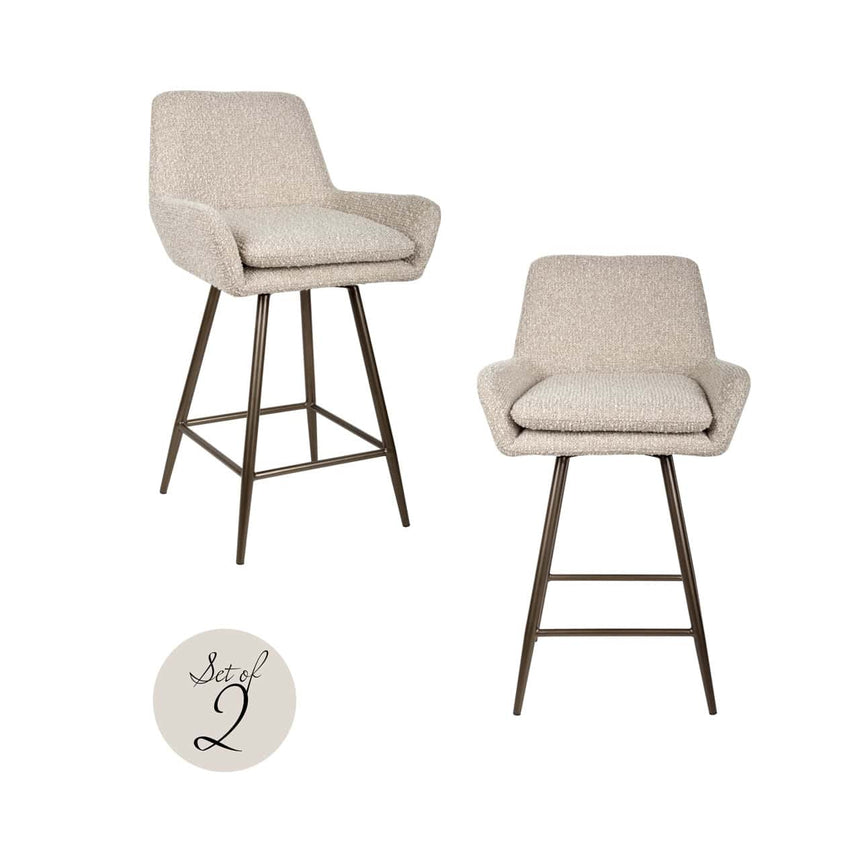 Scaun de bar Richmond Linsey natur chunky, înălțime tejghea, rotativ (set 2 buc.)