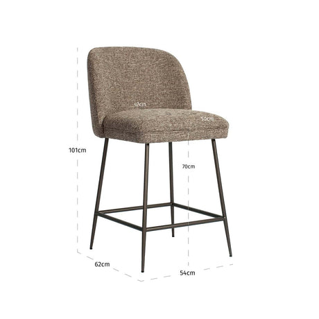 Scaun de bar Richmond Pullitzer maro tweed, înălțime tejghea
