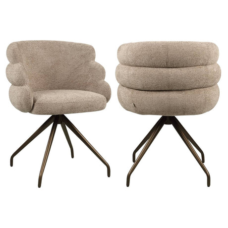 Scaun dining Richmond Kayla moka boldweave, rotativ