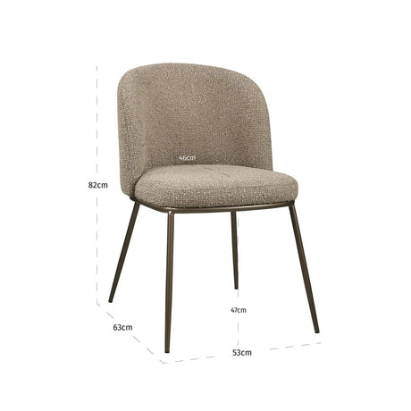 Scaun dining Richmond Elvi moka chunky, ignifug (set 2 buc.)