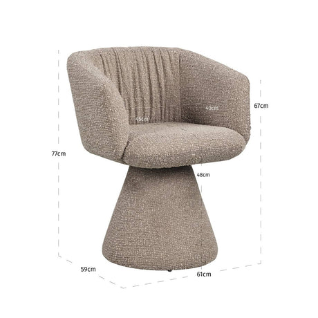Scaun dining Richmond Madeline moka chunky, rotativ