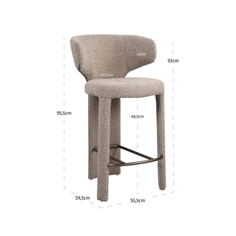 Scaun de bar Richmond Viola moka chunky, înălțime tejghea